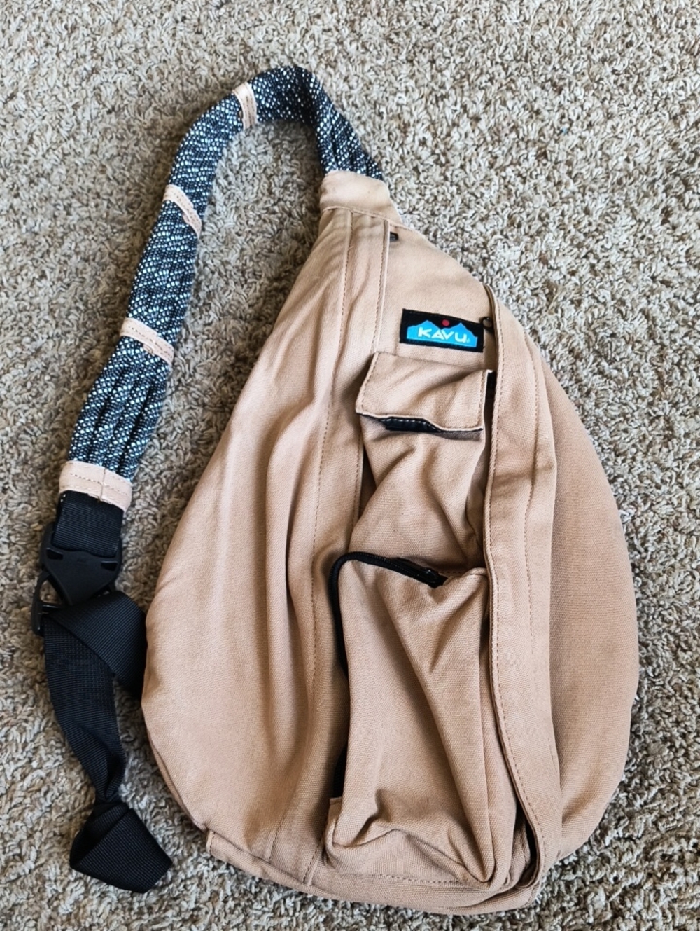 Kavu Tan Rope Strap Sling Bag